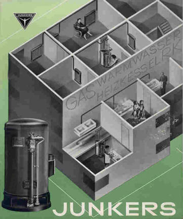 Junkers Gas Warmwasser Heizkessel RK - Plakat