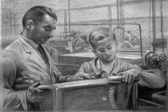 Meister Wendt mit Lehrling