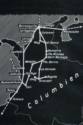 Streckennetz der Scadta in Kolumbien ca. 1933